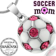 Soccer Mom of Swarowski - Sterling Silver Pendant Necklace with Swarowski Crystal